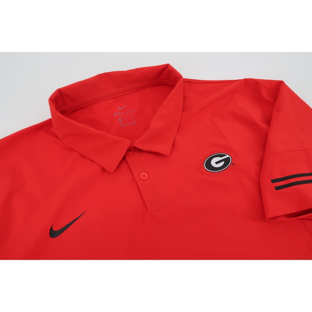 Nike Georgia Bulldogs Mens XXL Red Football Coach Flex On Field Polo Shirt 2XL